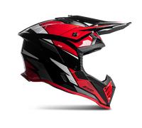 Casco Cross Raven Morphous Nero Lucido/RossoXS Nero Lucido,Rosso