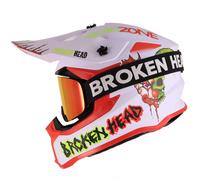 Casco Cross Rotto FreakZone Bianco-Rosso + Occhiali MX Struggler Rossi