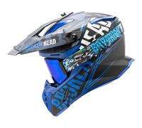 Casco Cross Rotto Squadron V3 Blu + Occhiali MX Bavarian Patriot