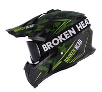 Casco Cross Rotto Squadron Verde + Occhiali MX Struggler Neri