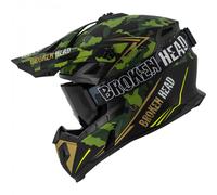 Casco Cross Rotto Squadron Verde-Oro + Occhiali MX Regulator Nero