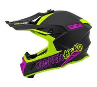 Casco Cross Rotto THE HUNTER Verde Chiaro-Rosa