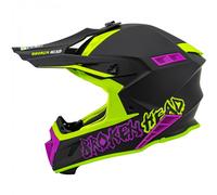 Casco Cross Rotto THE HUNTER Verde Chiaro-Rosa
