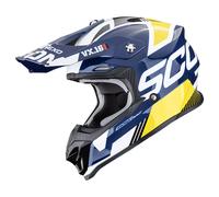 Casco Cross Scorpion VX-16 Evo Air Analog Bianco Blu Giallo XL