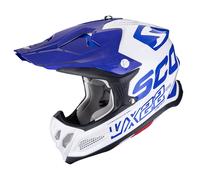 Casco Cross Scorpion VX-22 Air Updown Bianco Blu In Fibra S