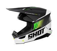 Shot Furious Peak Casco da motocross, nero-bianco-verde, taglia S