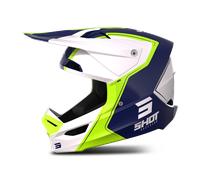 Shot Furious Reflex Casco Motocross, bianco-blu-giallo, taglia XL