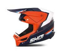 Shot Race Tracer Casco Motocross, nero-bianco-arancione, taglia L