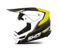 Shot Race Tracer Casco Motocross, nero-bianco-giallo, taglia L