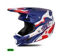 Shot Speed Beast Casco da motocross, bianco-rosso-blu, taglia L per maschi
