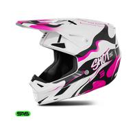 Shot Speed Beast Casco da motocross, bianco-rosa, taglia M per maschi