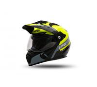 Casco Cross Visiera UFO 2024 ARIES Nero Giallo Tourer Crossover Moto Enduro Quad