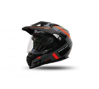 Casco Cross Visiera UFO 2024 ARIES Occhiali Grigio Arancio Tourer Crossover Moto