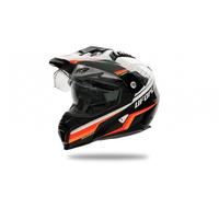 Casco Cross Visiera UFO 2025 ARIES Occhiali Bianco Arancio Tourer Crossover Moto