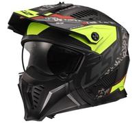 Casco Crossover Ls2 OF606 Drifter Devor Nero Opaco H-V Giallo XL