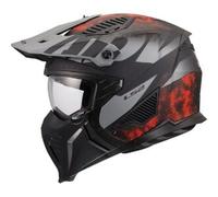 Casco Crossover Ls2 OF606 Drifter Gas Grigio Rosso Opaco XS