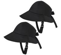 Casco da bici da donna 2 pezzi, cappello da pescatore con casco - cappello da incidente con protezione solare a tesa larga, nero, bici