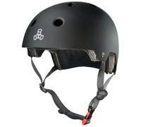 Casco da bici e skateboard certificato Triple Eight Dual V2 All Black Matte XSS