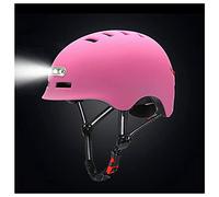 Casco Da Bici Intelligente Con Illuminazione Anteriore E Luci A LED Posteriori Casco Da Moto A Faccia Aperta Per Bambini Uomo Donna Leggero Stile Jet Mezza Casco Elettrica Scooter,Rosa,L