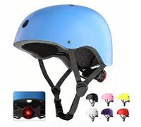 Casco da bici per bambini, regolabile, multi-sport, per ragazzi e ragazze, per bambini dai 5 agli 8 ai 12 anni, taglia 51-58 cm, per skateboard, scooter, pattini a rotelle (blu, S: 51 - 56 cm)