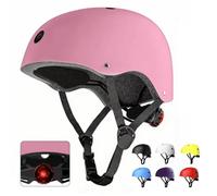 Casco da bici per bambini, regolabile, multi-sport, per ragazzi e ragazze, per bambini dai 5 agli 8 ai 12 anni, taglia 51-58 cm, per skateboard, scooter, pattini a rotelle (rosa, XS: 51 - 56 cm)