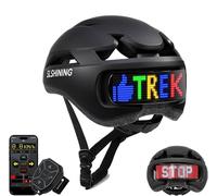 Casco da bicicletta connesso e sicuro per uomo donna casco intelligente con display LED personalizzabile, luci posteriori frenate, indicatori di direzione e avviso luminoso per mountain bike, strada