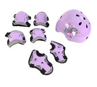 Casco da bicicletta per bambini, con unicorno, regolabile, con ginocchiere, set di protezioni per pattini a rotelle, scooter e skateboard