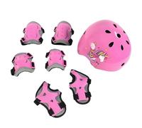 Casco da bicicletta per bambini, con unicorno, regolabile, con ginocchiere, set di protezioni per pattini a rotelle, scooter e skateboard