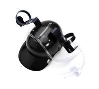 Casco da birra con cinturino regolabile e supporto per lattine di soda gemello, cappello da birra creativo per feste, festival e addio al celibato, accessorio leggero, taglia unica (nero)