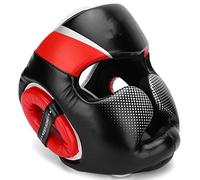 Casco da boxe Guardia per il viso addensato a sanda che combattono muay thai di allenamento per adulti attrezzatura l rosso