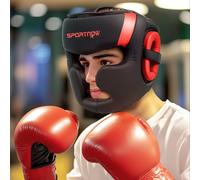 Casco da boxe Sportnow Casco Mma con cinturino regolabile Protezione per la testa per Grappling Sparring Arti marziali Kickboxing