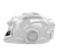 Casco da Cantiere Solare con 6 Ventole, Elmetto di Sicurezza con Luce LED e Ricarica USB, Allarme Acustico, Raffreddamento Rapido per Lavori Esterni white