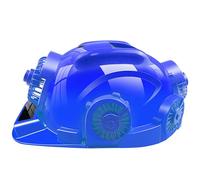 Casco da Cantiere Solare con 6 Ventole, Elmetto di Sicurezza con Luce LED e Ricarica USB, Allarme Acustico, Raffreddamento Rapido per Lavori Esterni blue