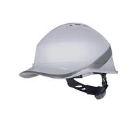 Elmetto da cantiere ventilato con frontino baseball ABS chiusura ROTOR giro testa 53-64cm dielettrico Deltaplus DIAMOND VI WIND - UNICA, Bianco