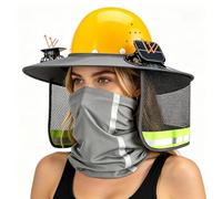 Casco da canto paracollo bandana traspirante con ventilatore | Visiera Solare Anti-UV Viso E Collo Per Lavori Esterni Tetto Giardinaggio