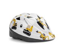Casco da Ciclismo per Bambini, Escavatore bianco | Rivestimento composito, Casco protettivo bambini, Pattinaggio a rotelle, Per genitori di ciclisti