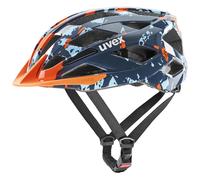 Uvex Casco bici Kid's Air Wing 2 – leggero, regolazione individuale, ventilato – 52-57 cm papaya/blu