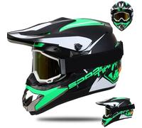 Casco da Cross DOT Per Ragazzi E Ragazze Dai 5 Ai 14 Anni, Per Moto A Quattro Ruote, Bmx, Mx, Utv, Motoslitta, Go Kart, Corse, Skateboard, Baseball, con Occhiali, Guanti E Maschera(006,S(52-53cm))