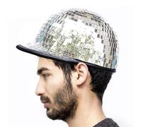 Casco da discoteca - Cappello da discoteca - Cappello con glitter | Decorazione per feste da discoteca | Cappello con glitter per decorazione per feste | Cappelli da cowboy Novità Forniture per