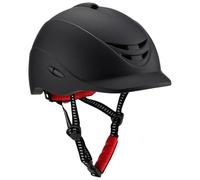 Casco da equitazione da donna, regolabile, nero opaco, leggero e ventilato, con guscio in policarbonato, conforme alle norme di sicurezza, per equitazione e sport all'aria aperta
