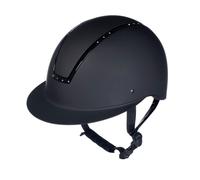 HKM Lady Shield Diamante, Casco da Equitazione Unisex Adulto, Blu Scuro, S