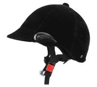 Casco da Equitazione Polipropilene Regolabile per Ragazzo Ragazza, Nero | Interno Imbottito e Foderato, Cinturino Mento, Ventilazione Completa, per Scooter e Pattini