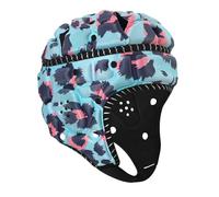 Casco da football con bandiera Soft Shell 7V7 Berretto da mischia Casco da rugby imbottito con protezione for la testa imbottita in schiuma EVA traspirante regolabile(Blue)