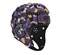Casco da football con bandiera Soft Shell 7V7 Berretto da mischia Casco da rugby imbottito con protezione for la testa imbottita in schiuma EVA traspirante regolabile(Purple)
