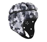 Casco da football con bandiera Soft Shell 7V7 Berretto da mischia Casco da rugby imbottito con protezione for la testa imbottita in schiuma EVA traspirante regolabile(Black white)