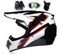Casco Da Fuoristrada Per Uomo Adulto, ECE, Casco Integrale Da Moto, ATV, Dirt Bike, Con Occhiali Guanti Maschera, Per Motocross, Motoslitte, Superbike, Quad,W-M