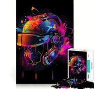 Casco da gaming al neon per adulti, puzzle da 1000 pezzi, gioco intelligente per il tempo libero, taglio preciso, oggetto da collezione (38x26cm)