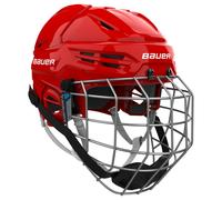 Bauer Re-Akt 55 - Casco da hockey su ghiaccio, modello Combo Senior (rosso, grande)