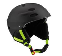 Casco da kayak nero con paraorecchie e ventilazione, multi-sport per sci, kayak, wakeboard, sport in acque bianche