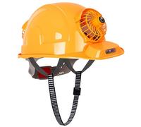 Casco da Lavoro Ventilato Solare e USB a 4 Velocità, Cappello di Sicurezza Impermeabile con Luce LED, Raffreddamento Potente per Cantiere ed Esterno yellow